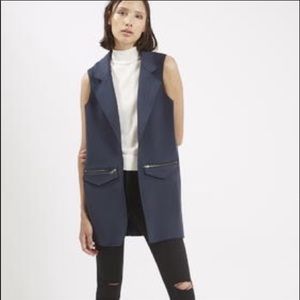 Blue/ navy longline vest